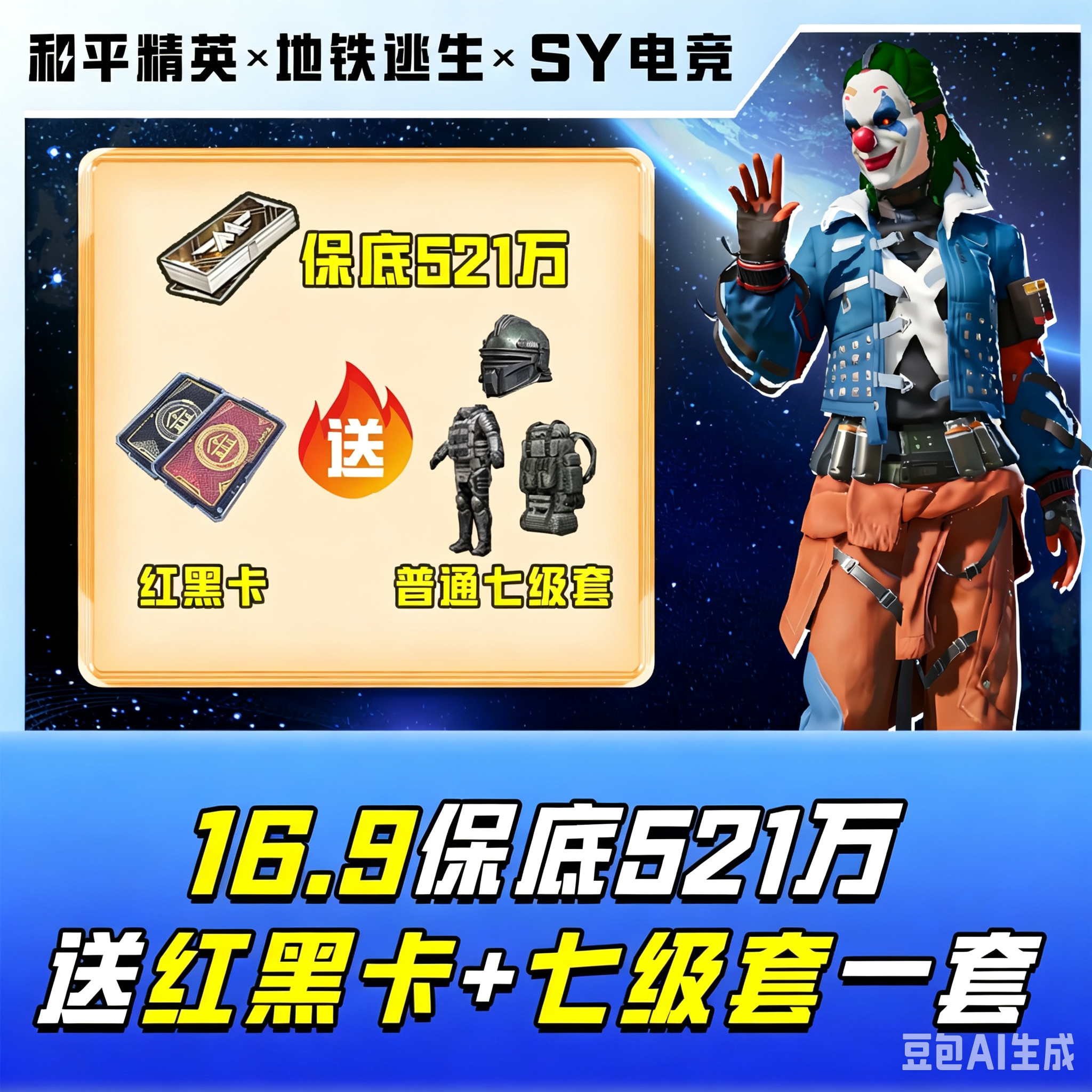 开荒福利单 ¥16.9保底521万 另外送红黑卡➕一套七级套 请注意下方商品详细说明！